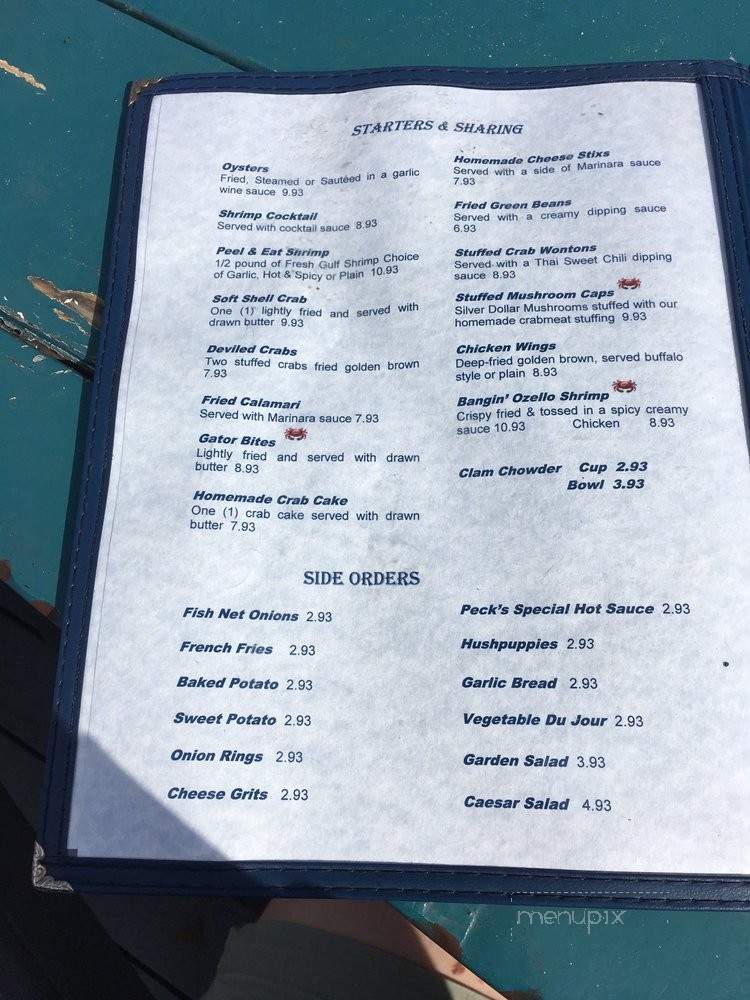 Peck's Old Port Cove - Crystal River, FL menu_pic