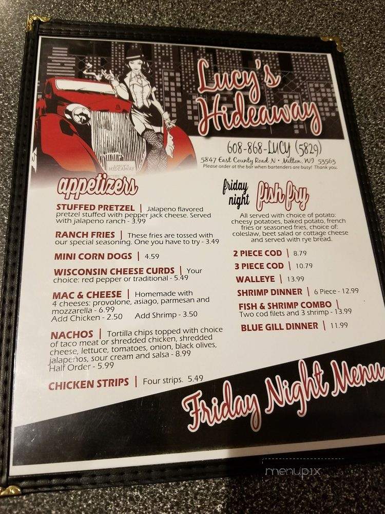 Lucy's Hideaway - Milton, WI menu_pic