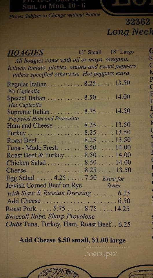 Long Neck Deli - Millsboro, DE menu_pic