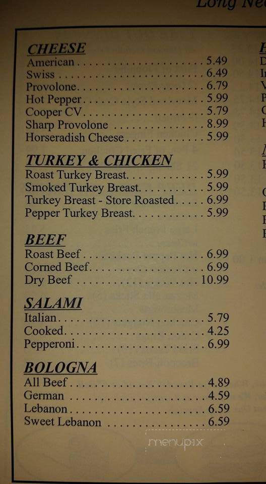 Long Neck Deli - Millsboro, DE menu_pic