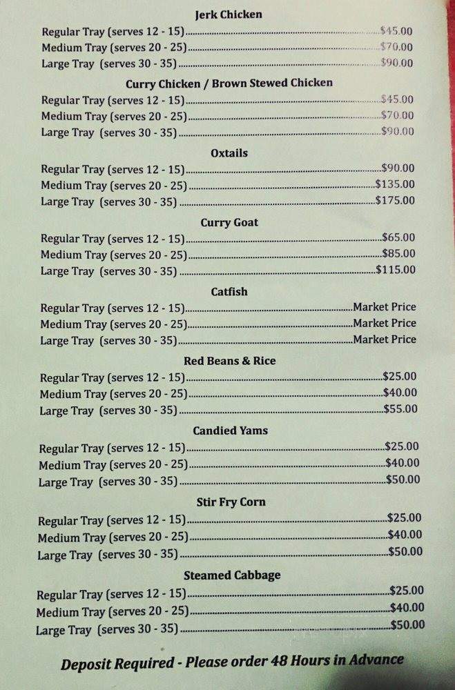 Tropical Times Carribean - Maywood, IL menu_pic