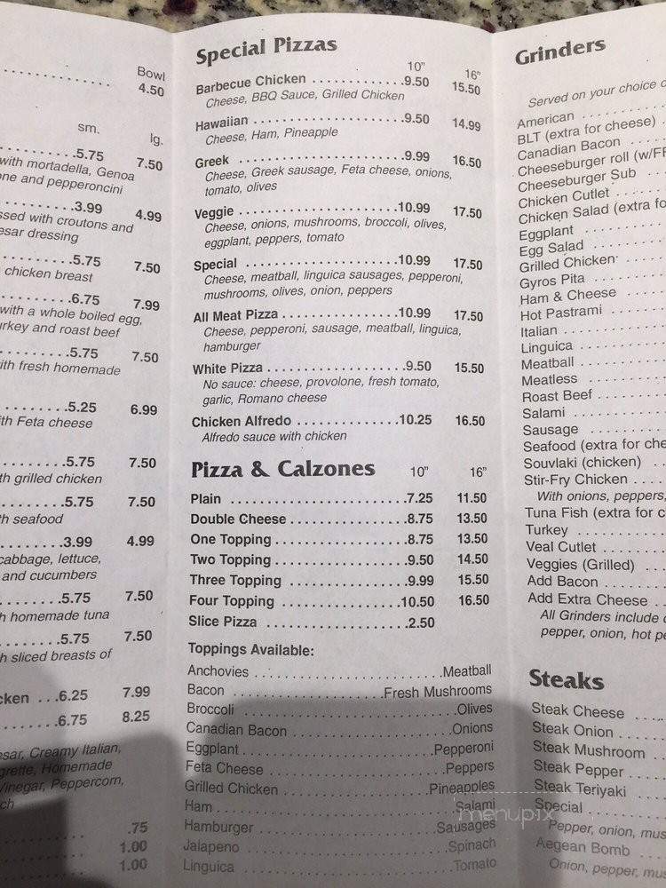 Aegean Pizza - Hyannis, MA menu_pic