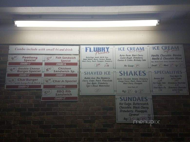 Char's Hamburgers - Lexington, NC menu_pic
