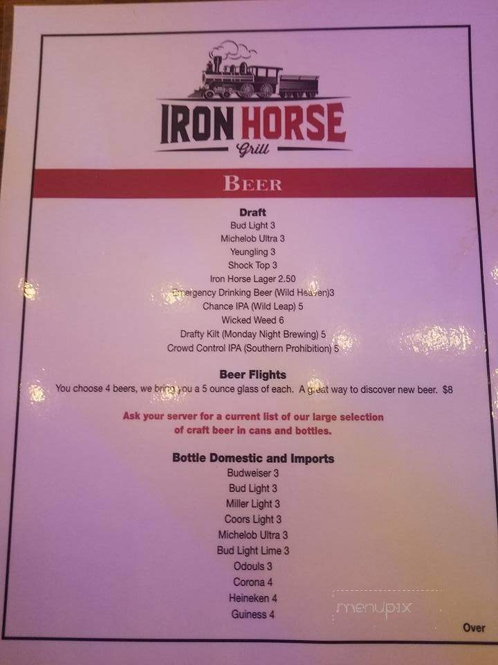 Iron Horse Grill - Pine Mountain, GA menu_pic