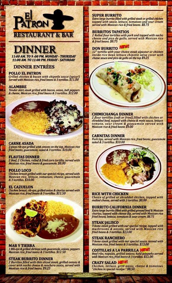 El Patron Mexican Restaurant and Bar - Rock Island, IL menu_pic