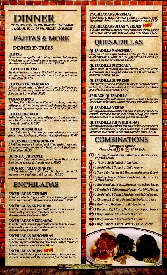 El Patron Mexican Restaurant and Bar - Rock Island, IL menu_pic
