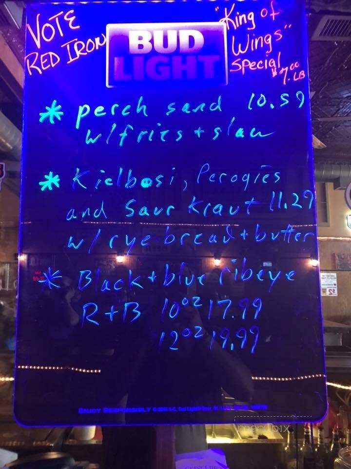 Red Iron Bar & Grill - Wellington, OH menu_pic