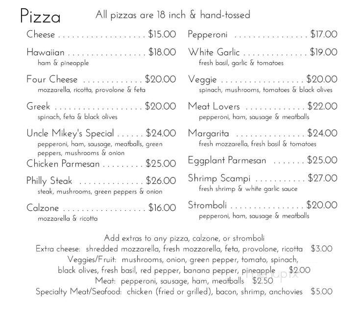 Uncle Mikey's Brick Oven Pizza - Murrells Inlet, SC menu_pic