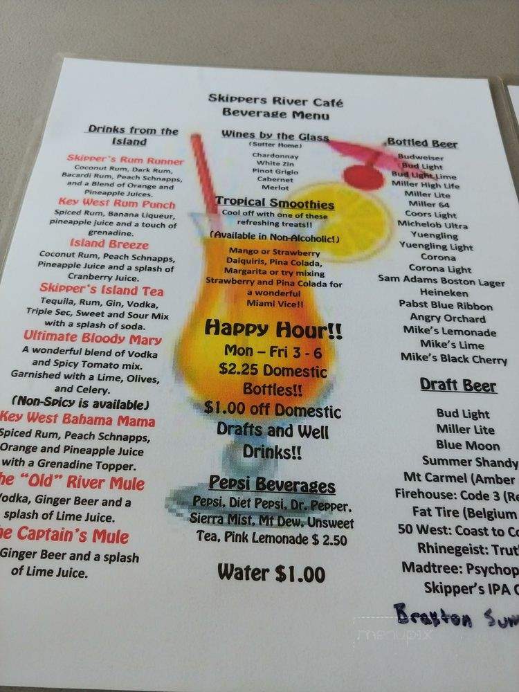 Skipper's River Cafe - New Richmond, OH menu_pic