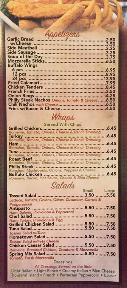 Hometown Pizza II - Harwinton, CT menu_pic