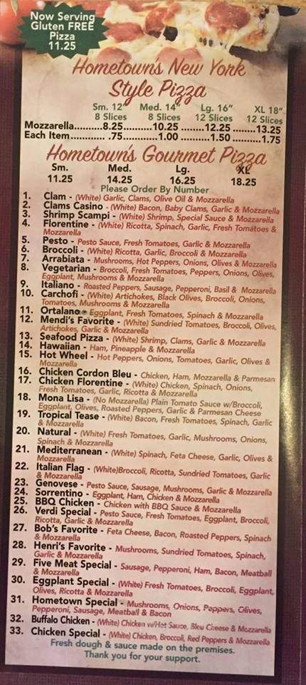 Hometown Pizza II - Harwinton, CT menu_pic