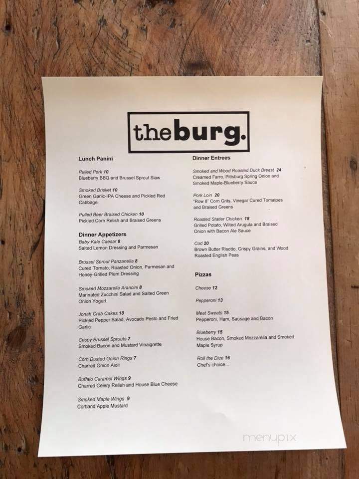 The Burg - Pittsburg, NH menu_pic