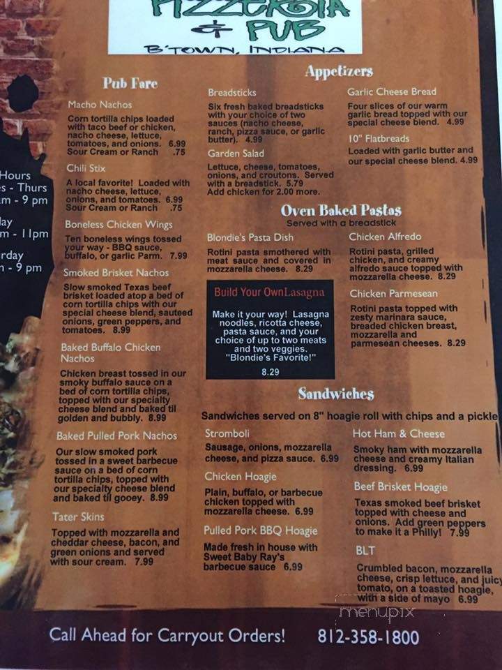 Blondie's Pizzeria & Pub - Brownstown, IN menu_pic