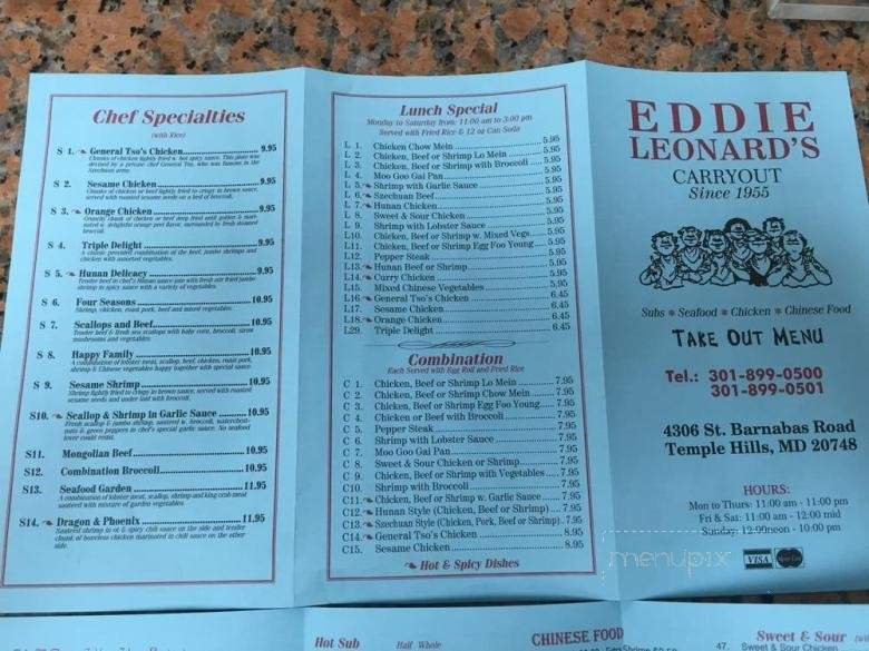 Eddie Leonard's Carry Out - Temple Hills, MD menu_pic