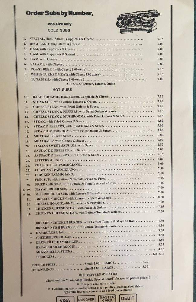 Two Kings Pizza - Lehighton, PA menu_pic
