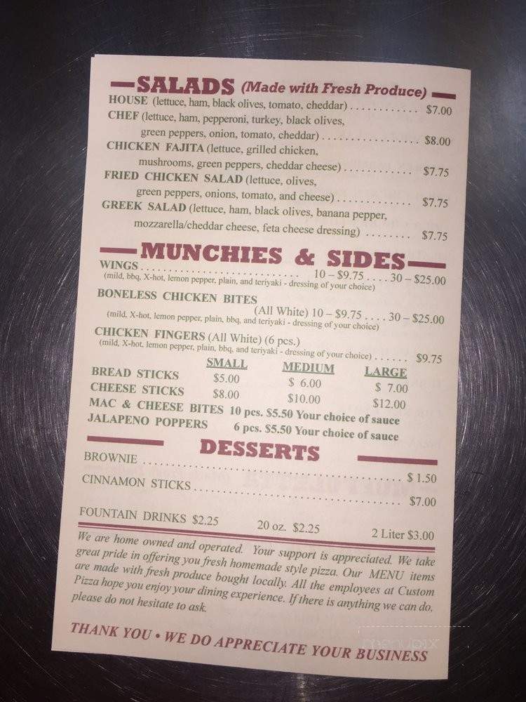 Custom Pizza Co - Talladega, AL menu_pic