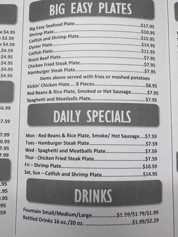 Sea Man's Seafood - Longs, SC menu_pic