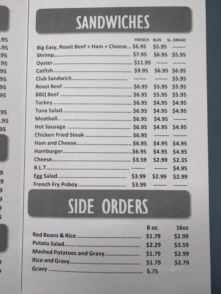 Sea Man's Seafood - Longs, SC menu_pic