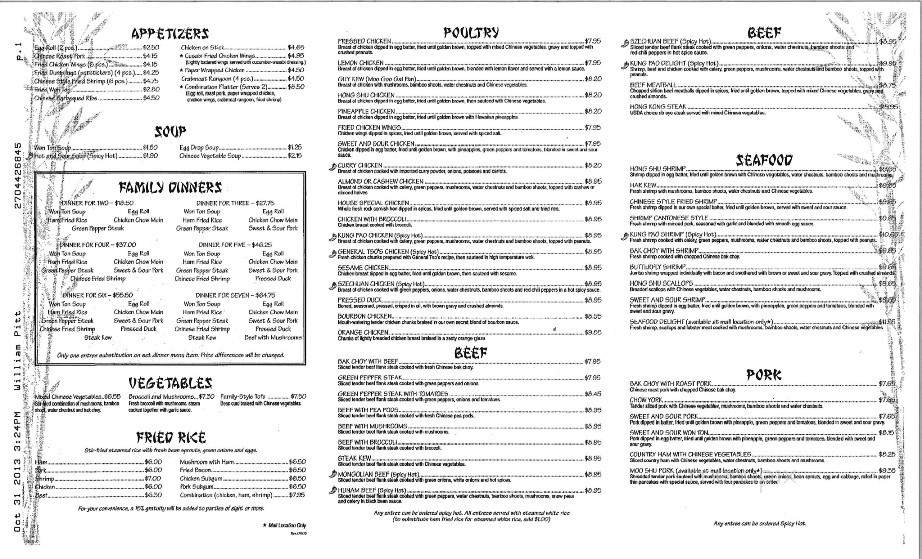 Chong's Restaurant - Paducah, KY menu_pic