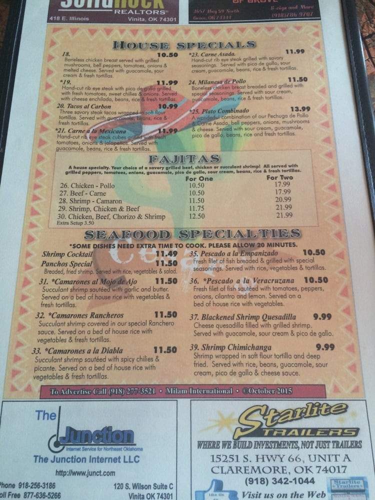 Cesar's Place Mexican Grill - Vinita, OK menu_pic