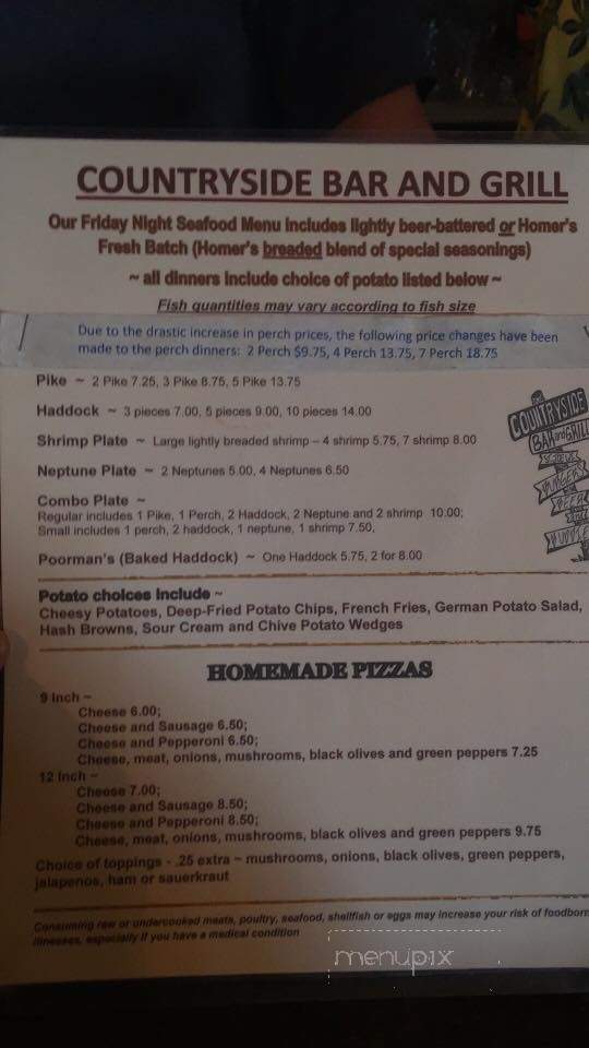 Countryside Bar - Saint Cloud, WI menu_pic