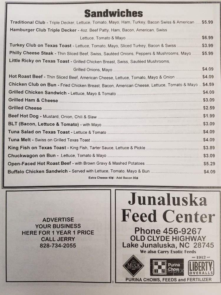 Highway 151 Restaurant - Candler, NC menu_pic