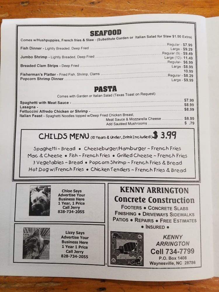 Highway 151 Restaurant - Candler, NC menu_pic