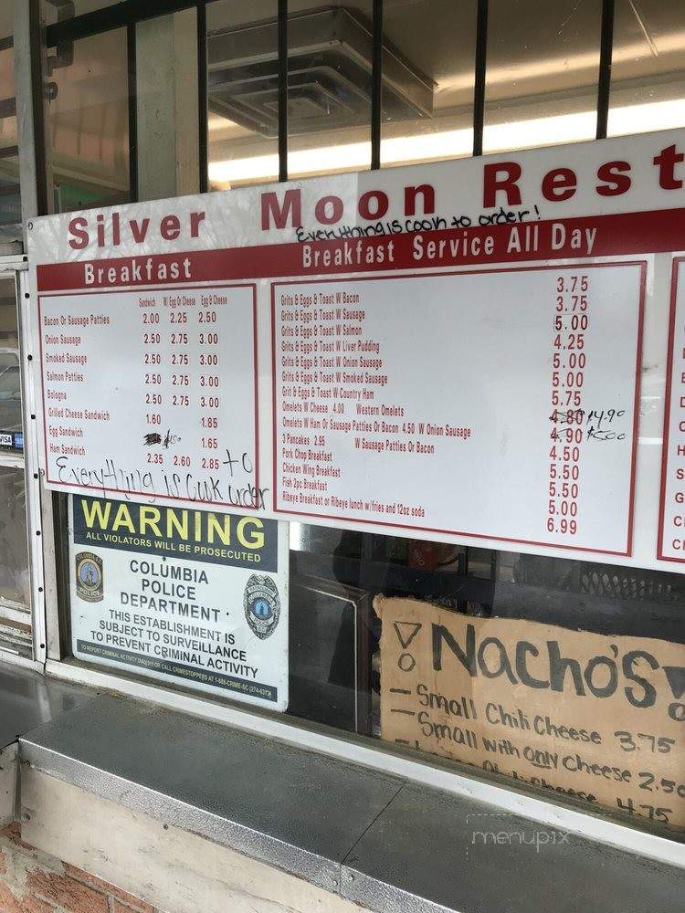 Silver Moon Restaurant - Columbia, SC menu_pic