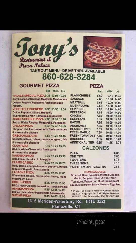/5706994/Tonys-Restaurant-and-Pizza-Plantsville-CT - Plantsville, CT