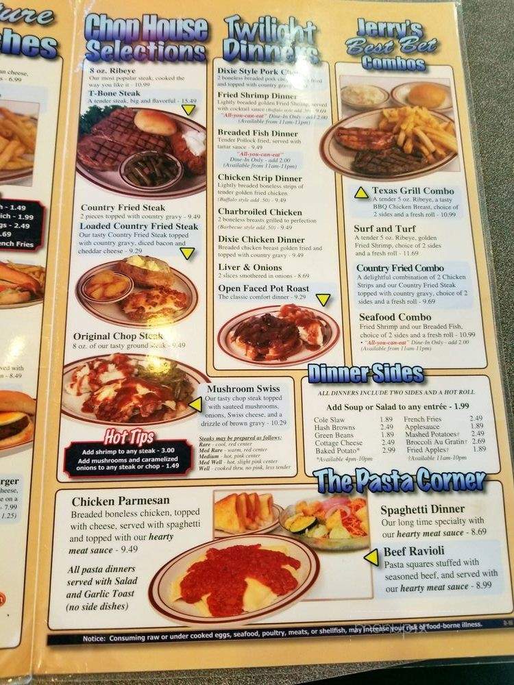 Jerry's Restaurant - Shively, KY menu_pic