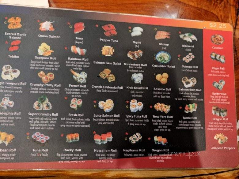 O discount sushi menu