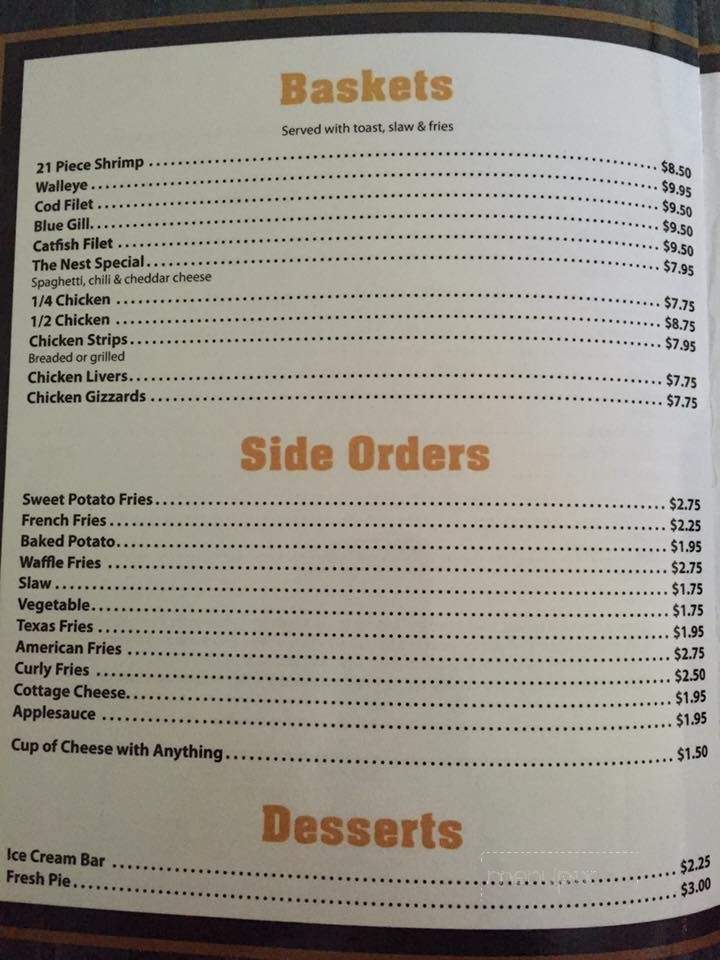 Eagle Nest - Addieville, IL menu_pic