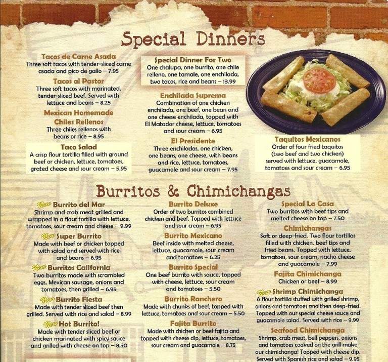 La Finca Mexican Restaurant - Morehead, KY menu_pic