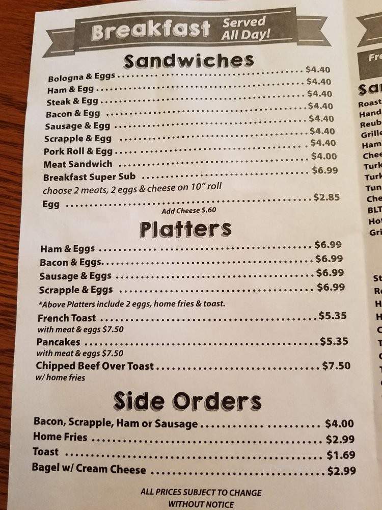 Johnny's Subs & Sundae Shop - Salisbury, MD menu_pic