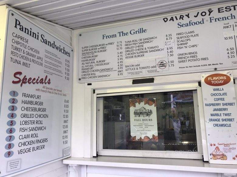 Menu of Dairy Joy in Weston, MA 02493