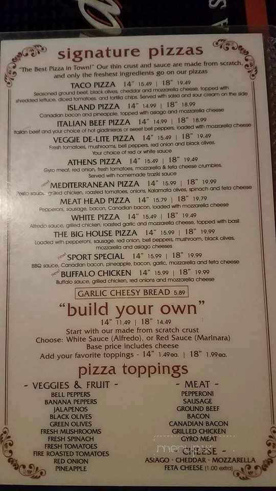 Red Baron Tavern - Edgerton, WI menu_pic