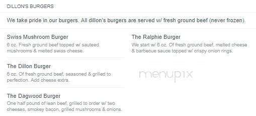 TJ Dillon's Irish Pub - Massillon, OH menu_pic