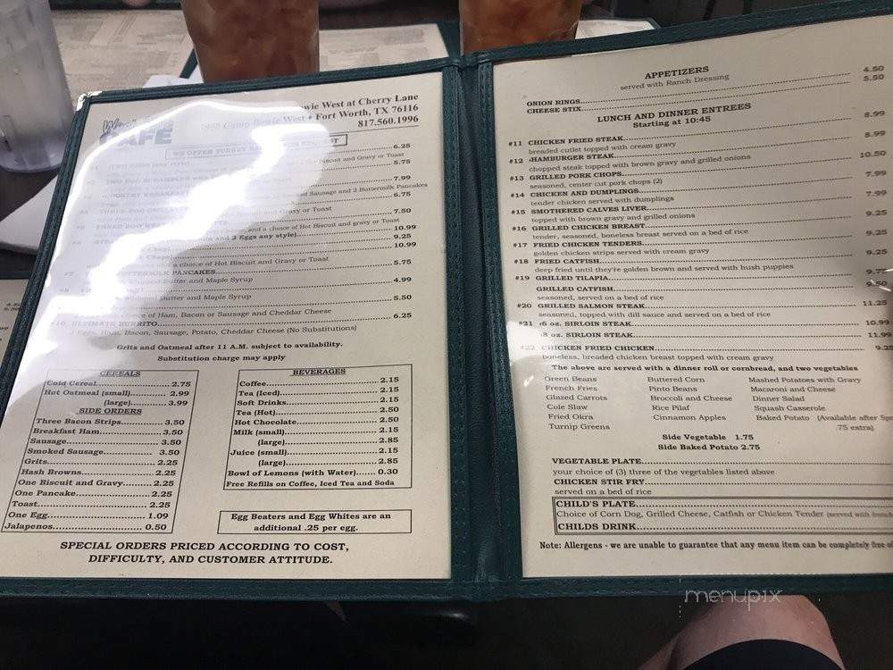 West Side Cafe - Fort Worth, TX menu_pic