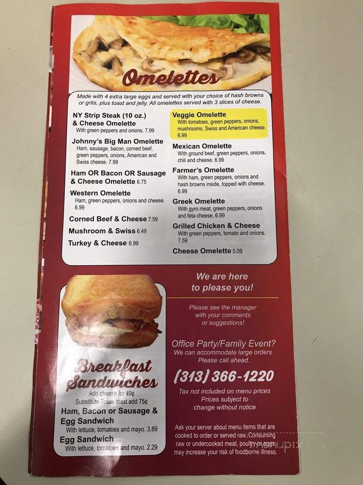 Johnny's Coney Island - Detroit, MI menu_pic