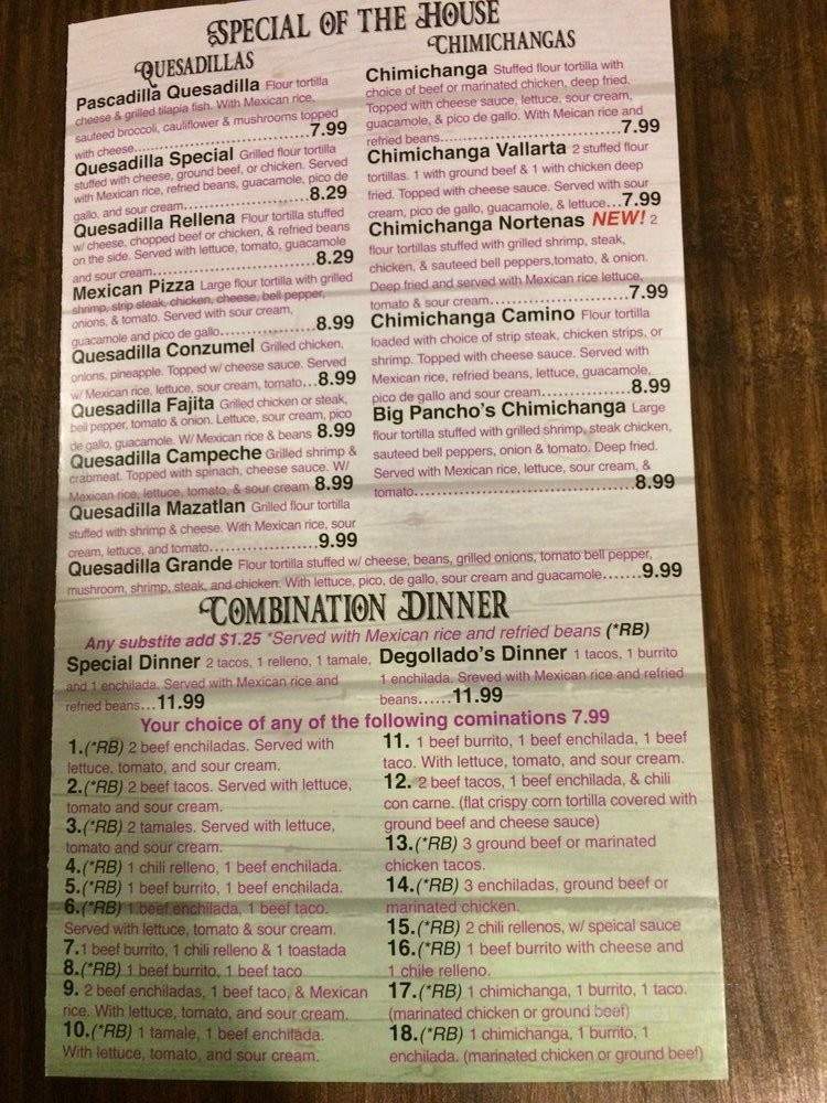Los Tres Caminos - Evansville, IN menu_pic