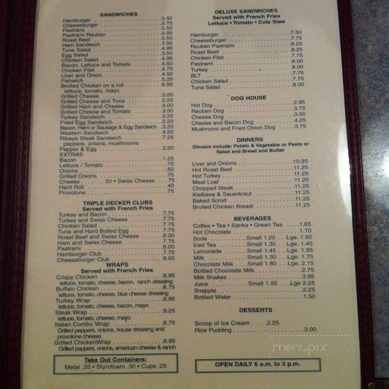 East Gate Luncheonette - Waterbury, CT menu_pic