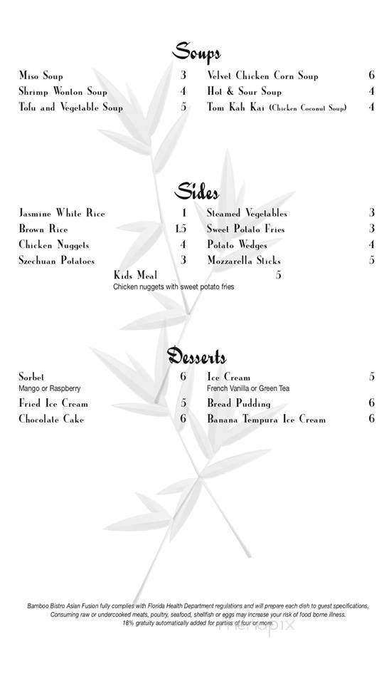 Bamboo Bistro - Lady Lake, FL menu_pic