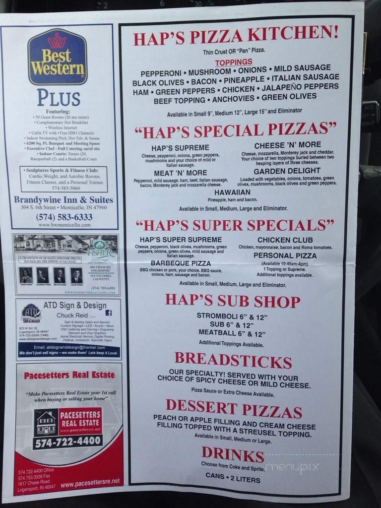Happy Burger - Logansport, IN menu_pic