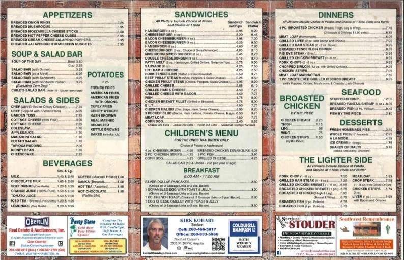 Roger's Harvest House - Hamilton, IN menu_pic