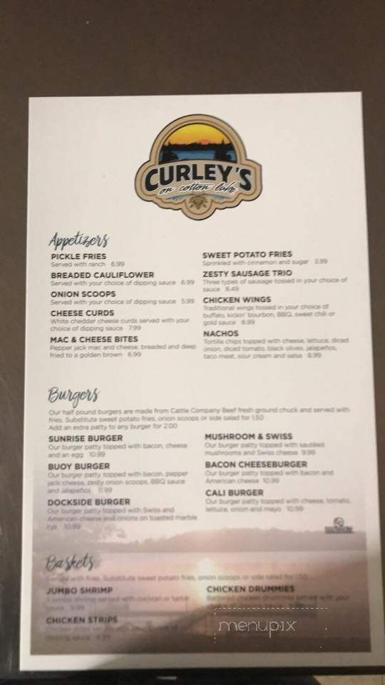 Curley's On Cotton Lake - Rochert, MN menu_pic