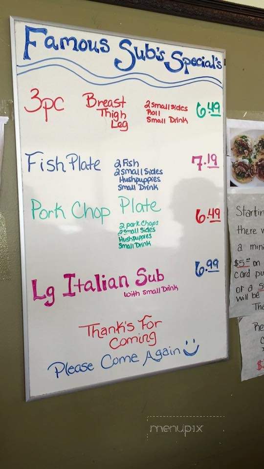 Famous Subs & Pizza - Edenton, NC menu_pic