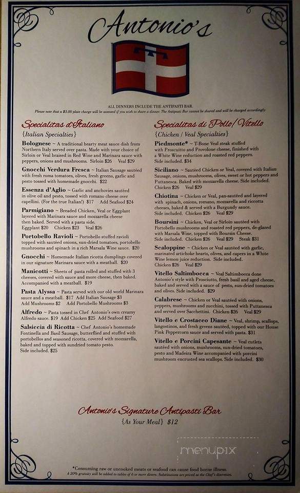Antonio's - Conneaut Lake, PA menu_pic