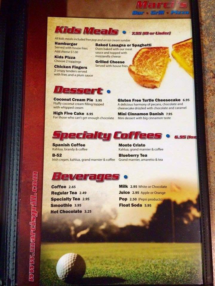 Marcis Bar & Grill - Devon, AB menu_pic