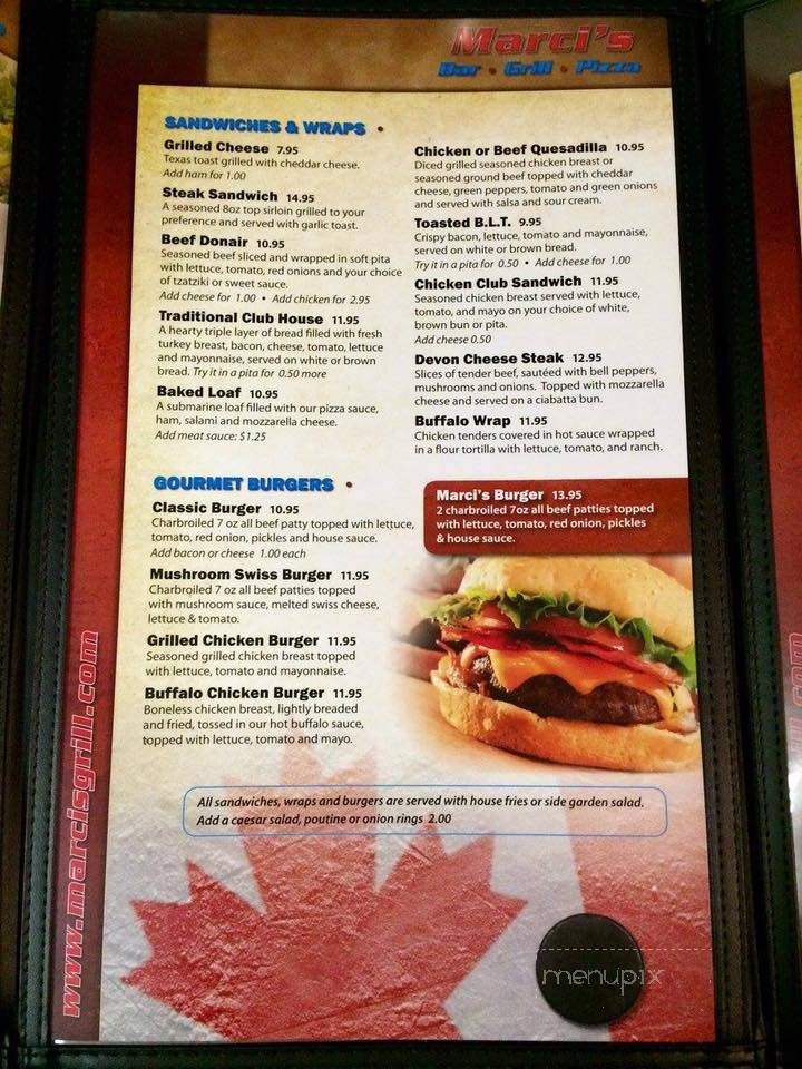 Marcis Bar & Grill - Devon, AB menu_pic