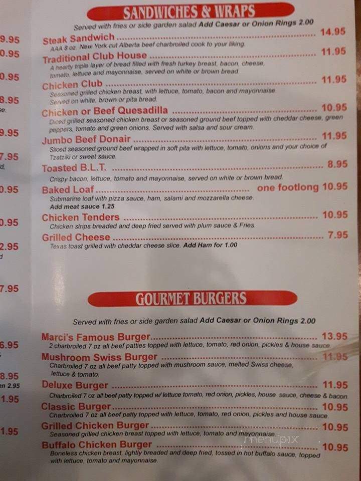 Marcis Bar & Grill - Devon, AB menu_pic